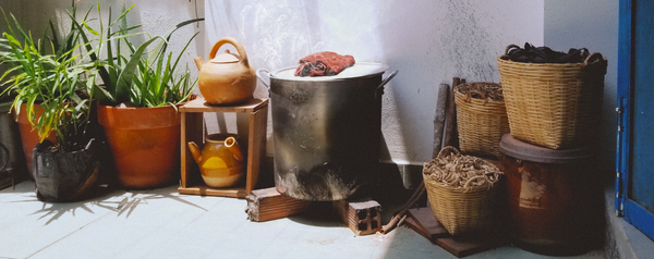 Fresh soapberry and herbs used for hair washing at Spa Que Mot Cuc